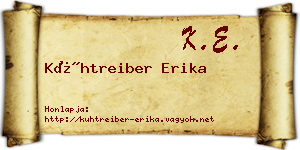 Kühtreiber Erika névjegykártya