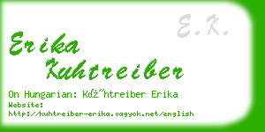 erika kuhtreiber business card